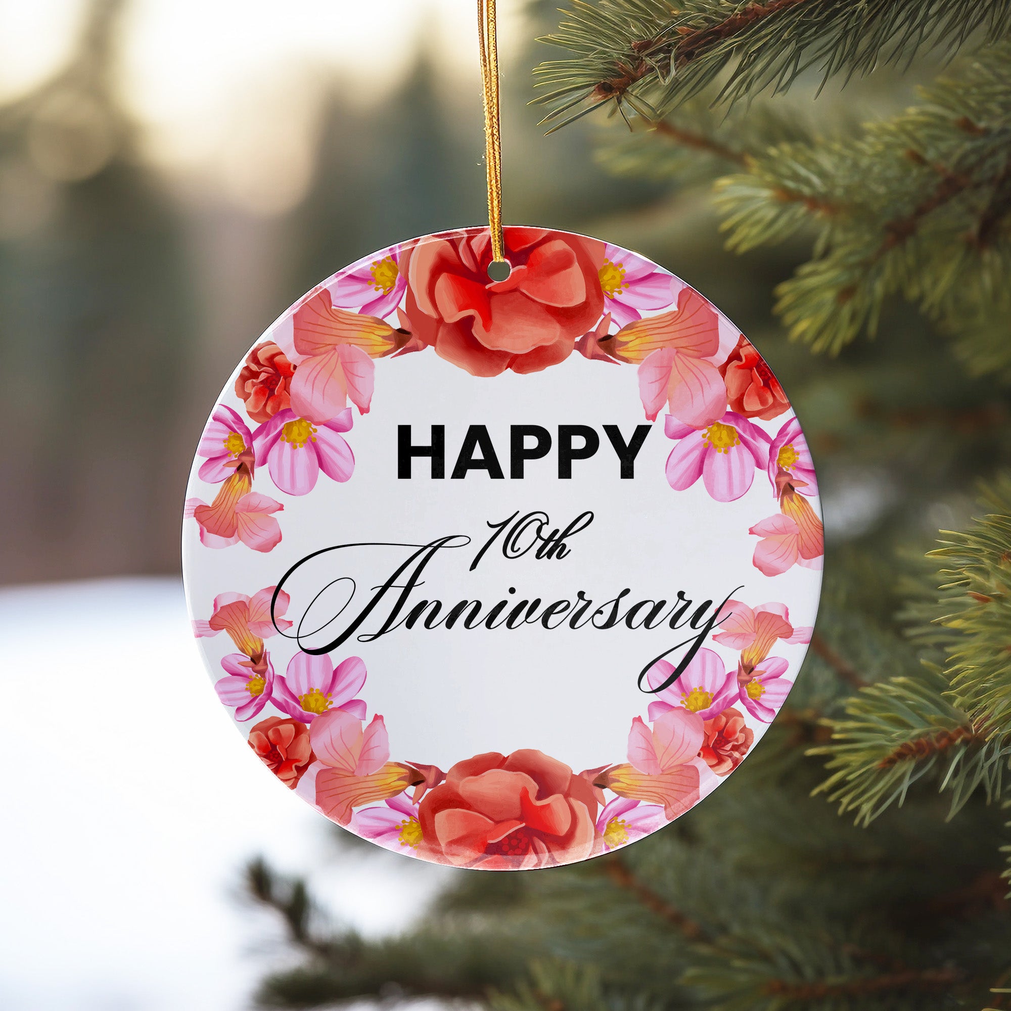 Celebrate Milestones with Our Personalized 10th Anniversary Ceramic Ornament - Perfect Handmade Gift for Loved Ones - Image 10