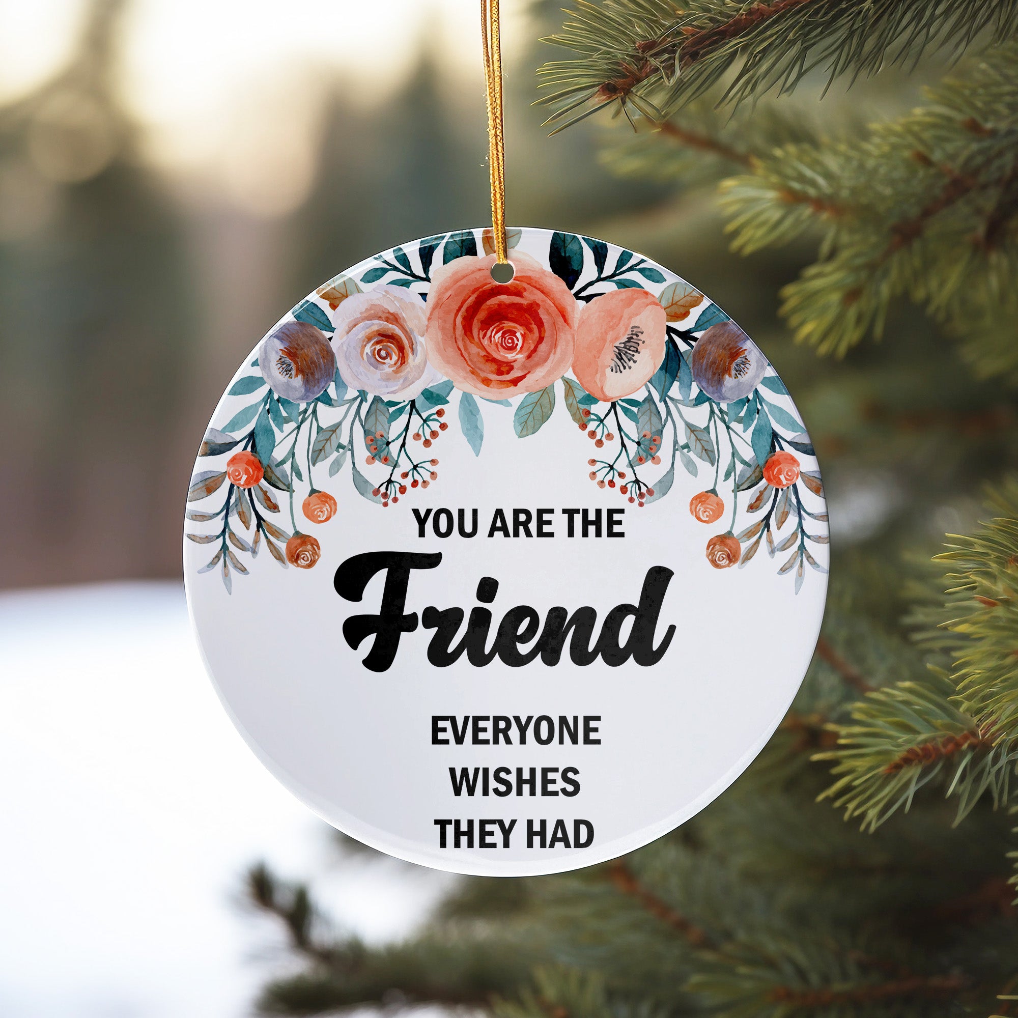 Personalized Floral Friendship Ceramic Ornament - Perfect Handmade Gift with Heartfelt Message - Image 10