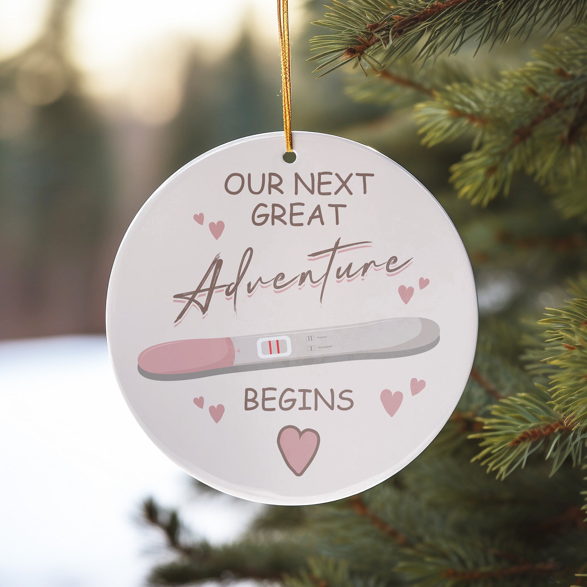 Personalized Pregnancy Announcement Ceramic Ornament - Handmade Keepsake with Heartfelt Design - Image 10