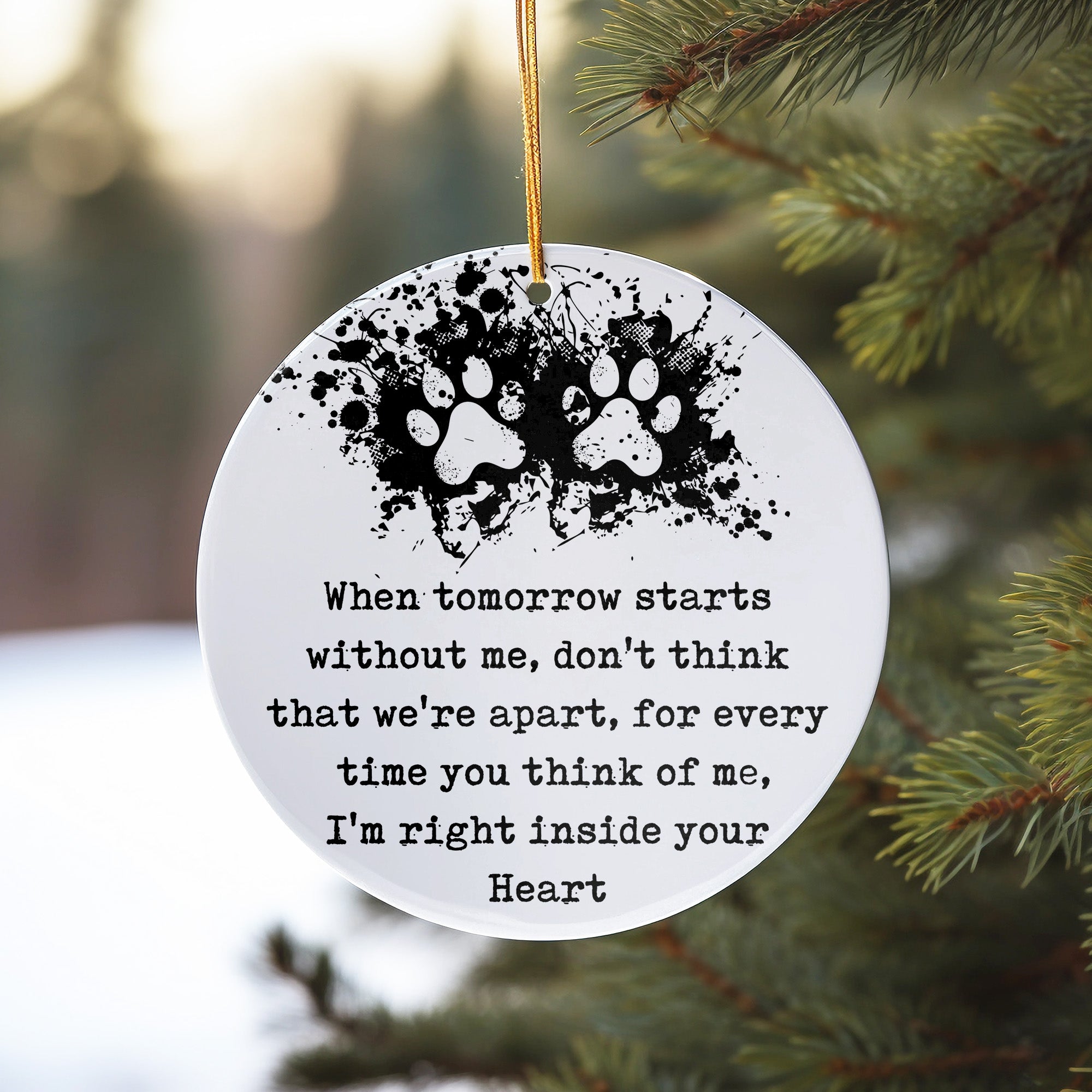 Personalized Pet Memorial Ceramic Ornament - Heartfelt Pet Loss Keepsake Gift with Paw Print Design - Image 10