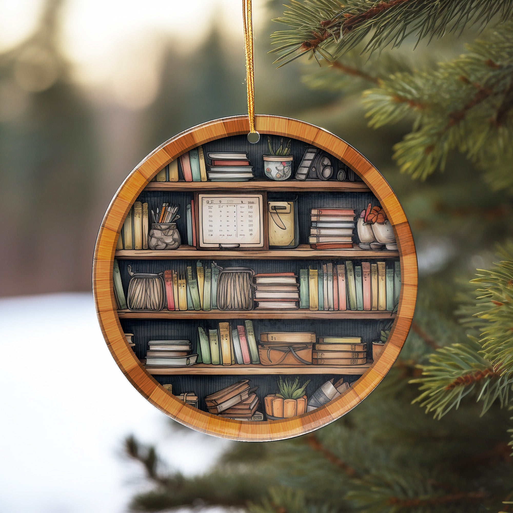 Personalized Bookshelf Ceramic Ornament - Customizable Literary Keepsake for Book Lovers and Bibliophiles - Image 10