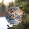 Personalized Winter Wonderland Ceramic Ornament - Handcrafted Snowman and Cozy Cabin Scene - Perfect Holiday Gift - Image 10