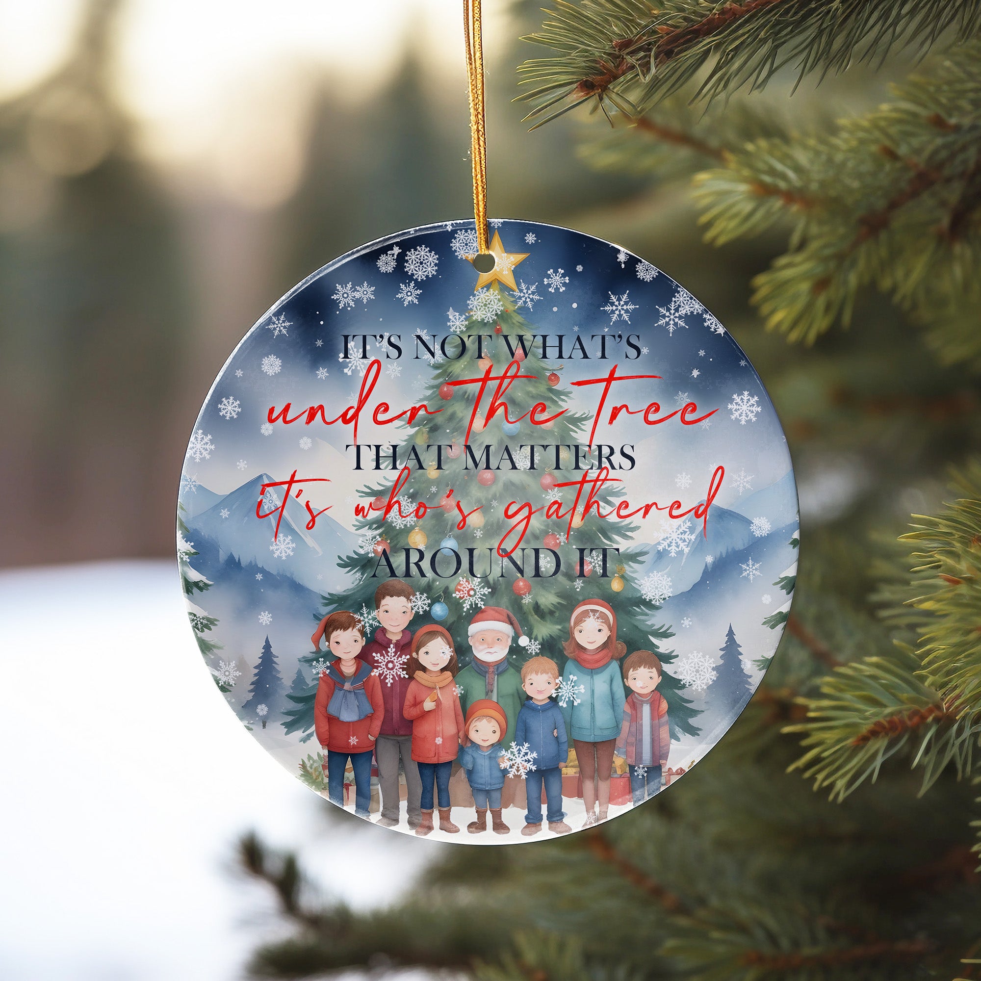 Heartfelt Family Christmas Ornament – Personalized Ceramic Keepsake with Customizable Design for Cherished Holiday Memories - Image 10
