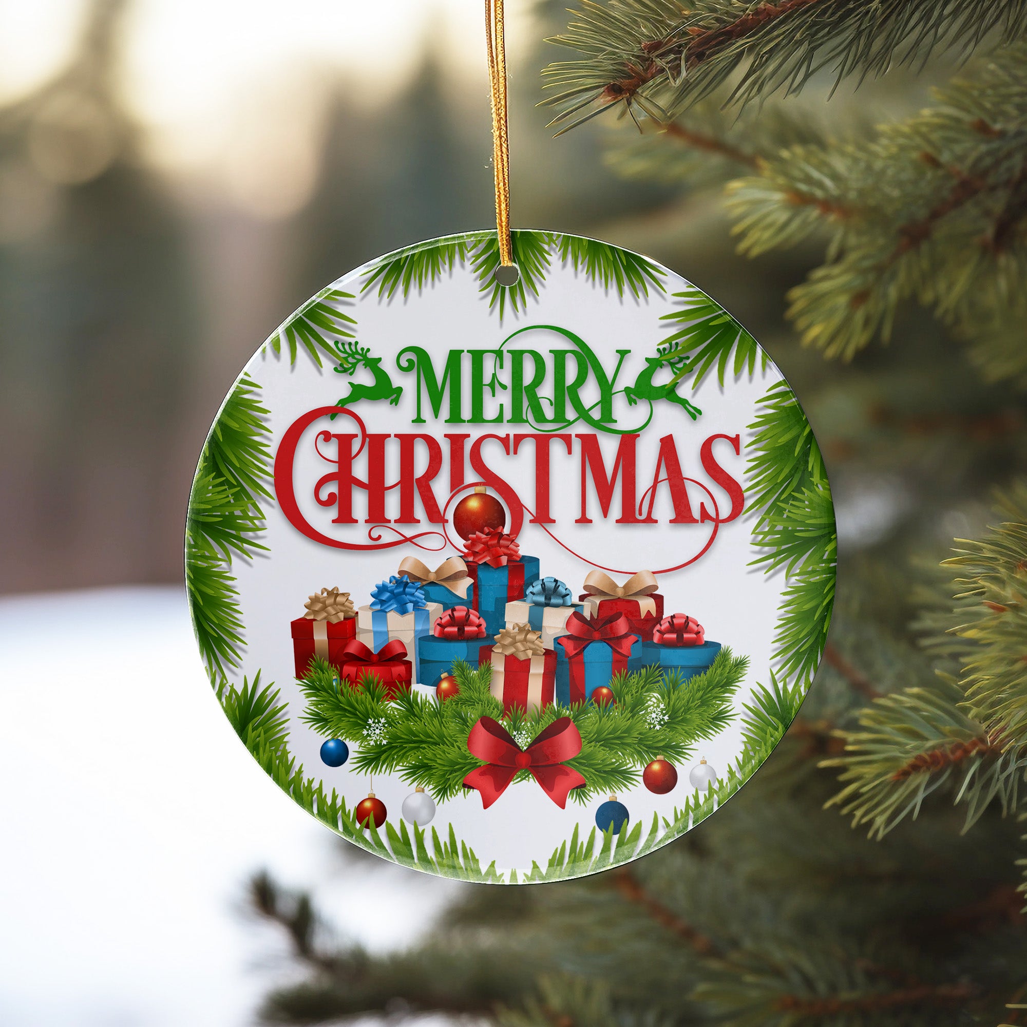 Personalized Merry Christmas Ceramic Ornament – Handcrafted Holiday Décor with Festive Design and Customization Options for Perfect Gift-Giving - Image 10