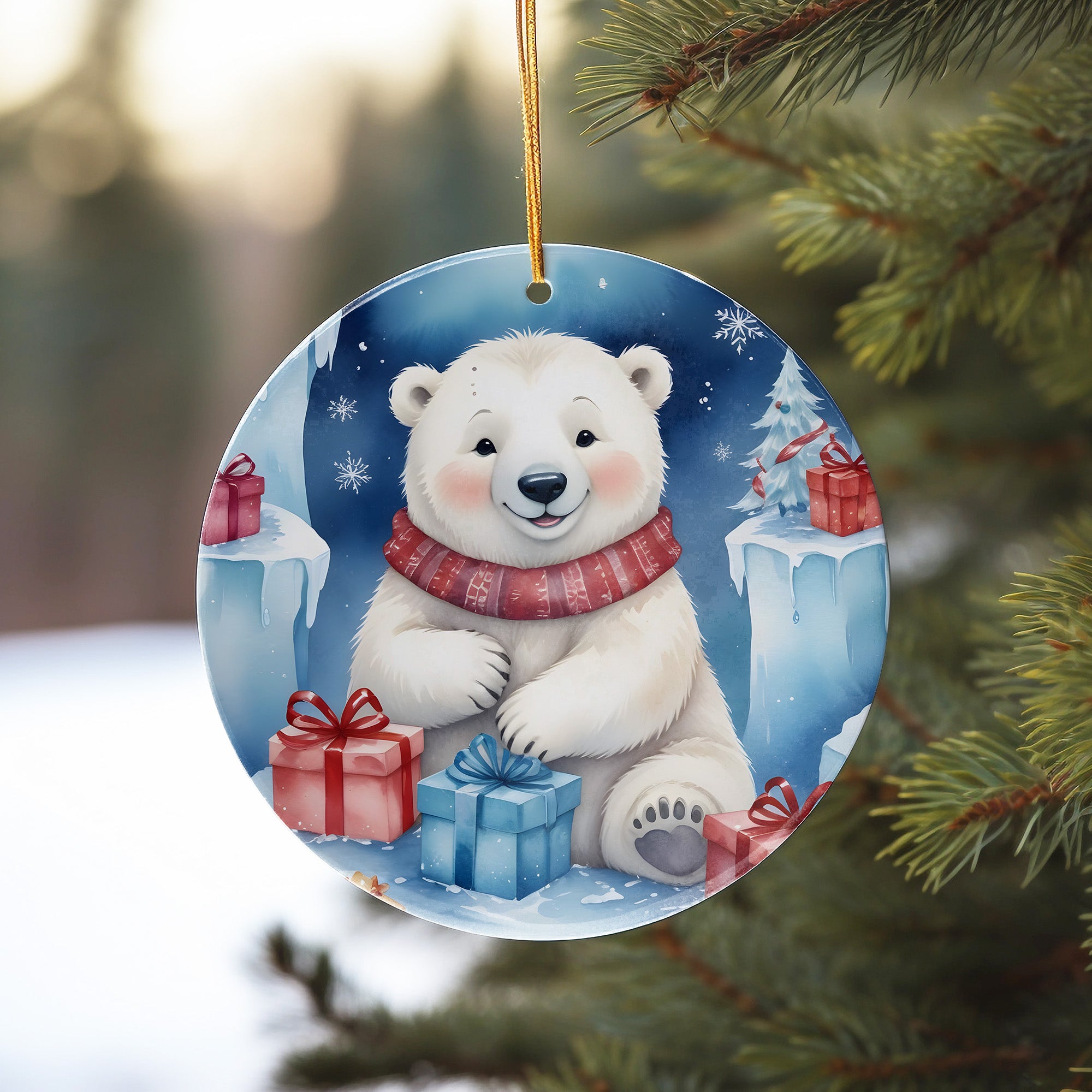 Personalized Polar Bear Christmas Ornament – Handmade Ceramic Gift with Cute Winter Design for Holiday Magic - Image 10