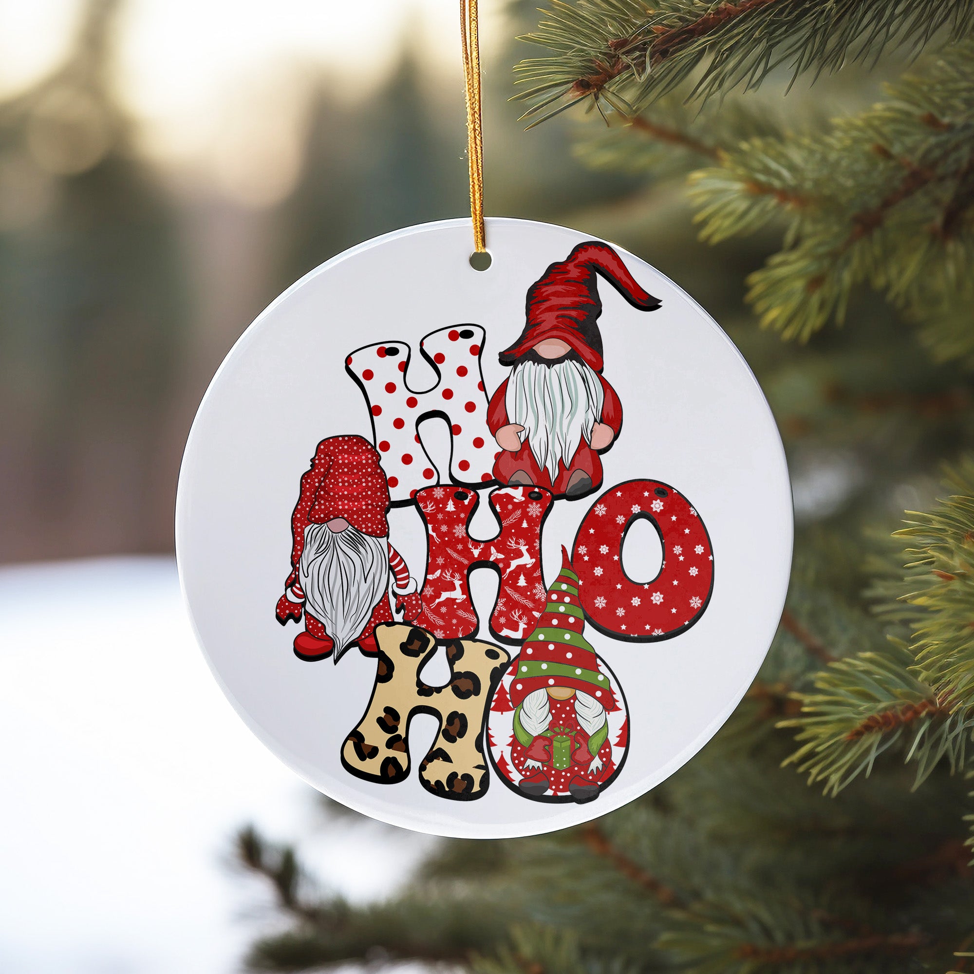 Personalized Santa Gnome Ceramic Ornament - Festive Holiday Decor with Customization Options for Christmas Tree - Image 10