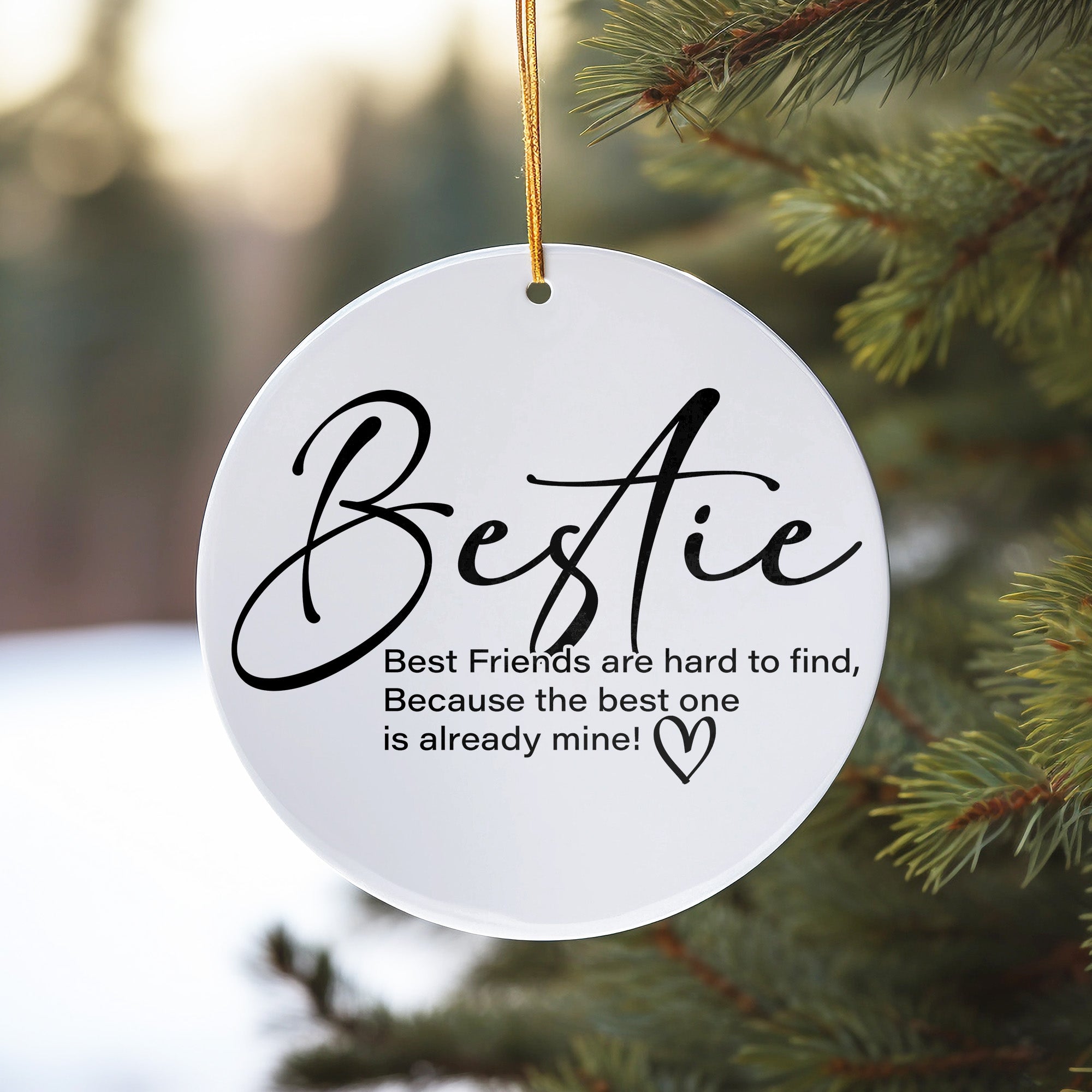 "Personalized Best Friend Ceramic Ornament - Customized Keepsake for Special Friendship Moments" - Image 10