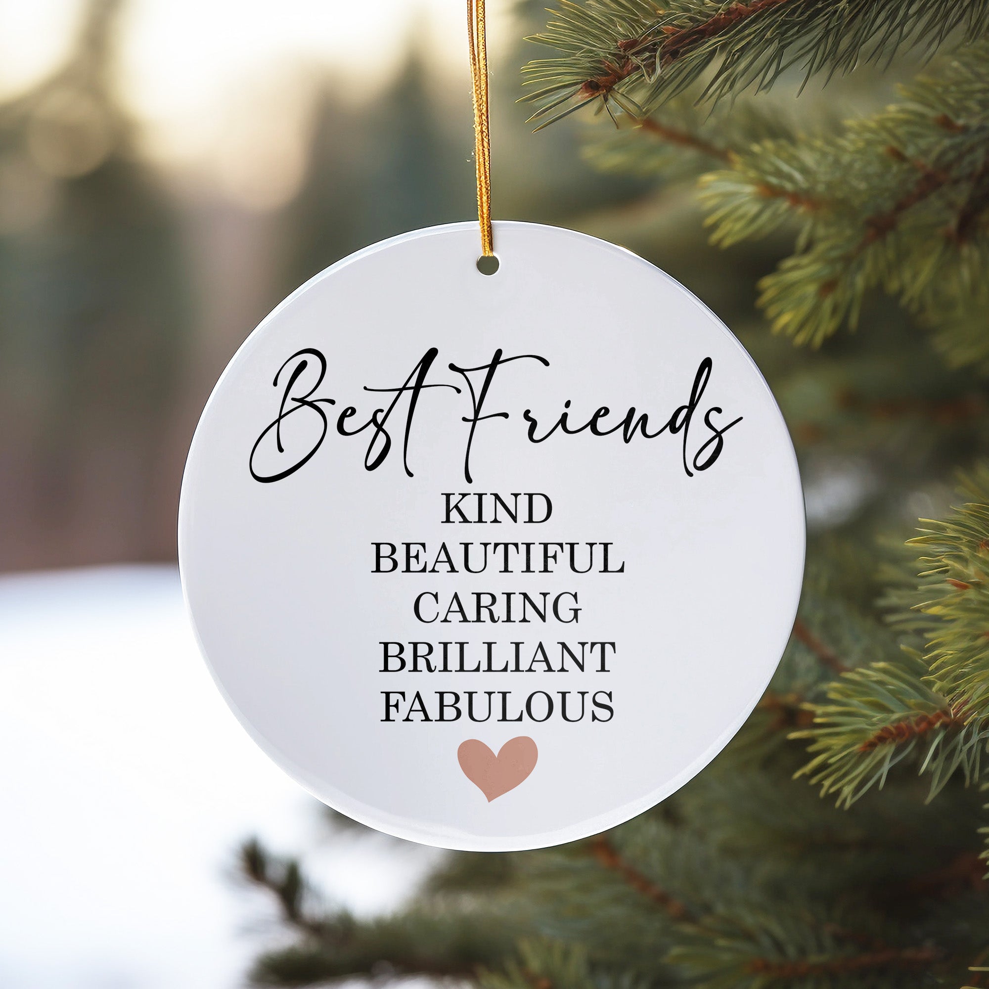 Personalized Best Friends Ceramic Ornament - Elegant Handmade Keepsake with Heartfelt Message, Gift for Friendship Celebrations - Image 10