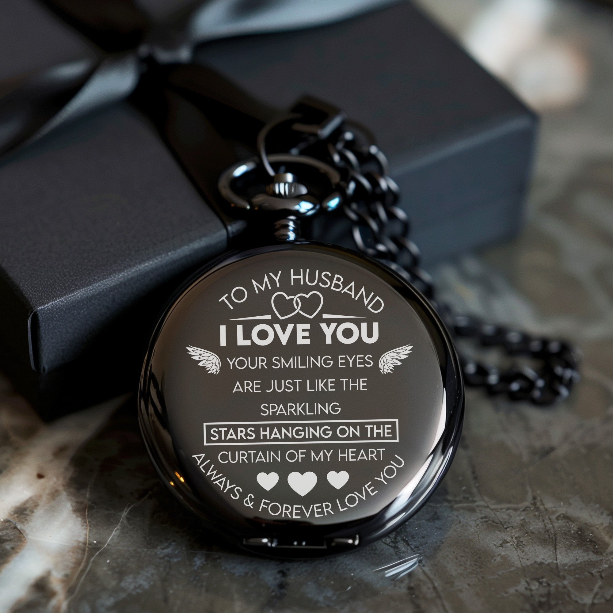 Elegant Personalized Pocket Watch for Husband - Handcrafted Love Message Engraving, Perfect for Anniversaries & Special Occasions - Image 10