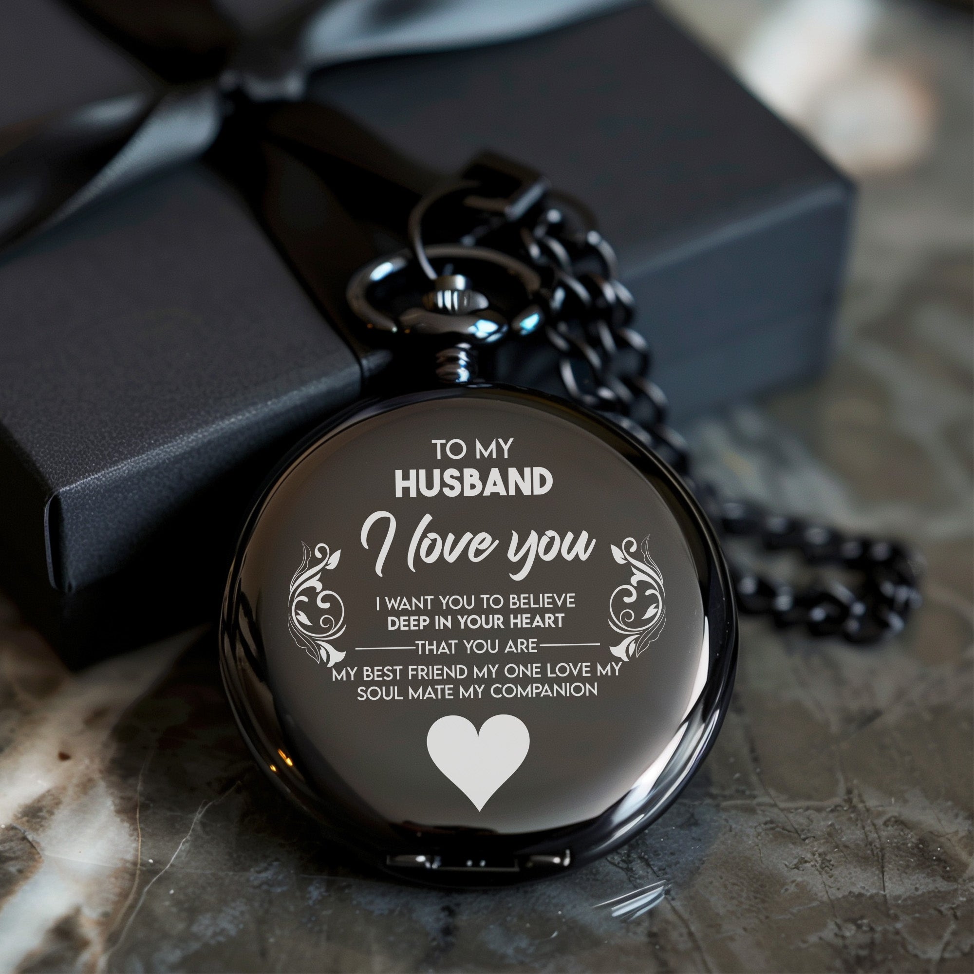 Personalized Engraved Pocket Watch for Husband - Elegant Timepiece with Heartfelt Message, Perfect Romantic Gift for Anniversaries and Special Occasions - Image 10