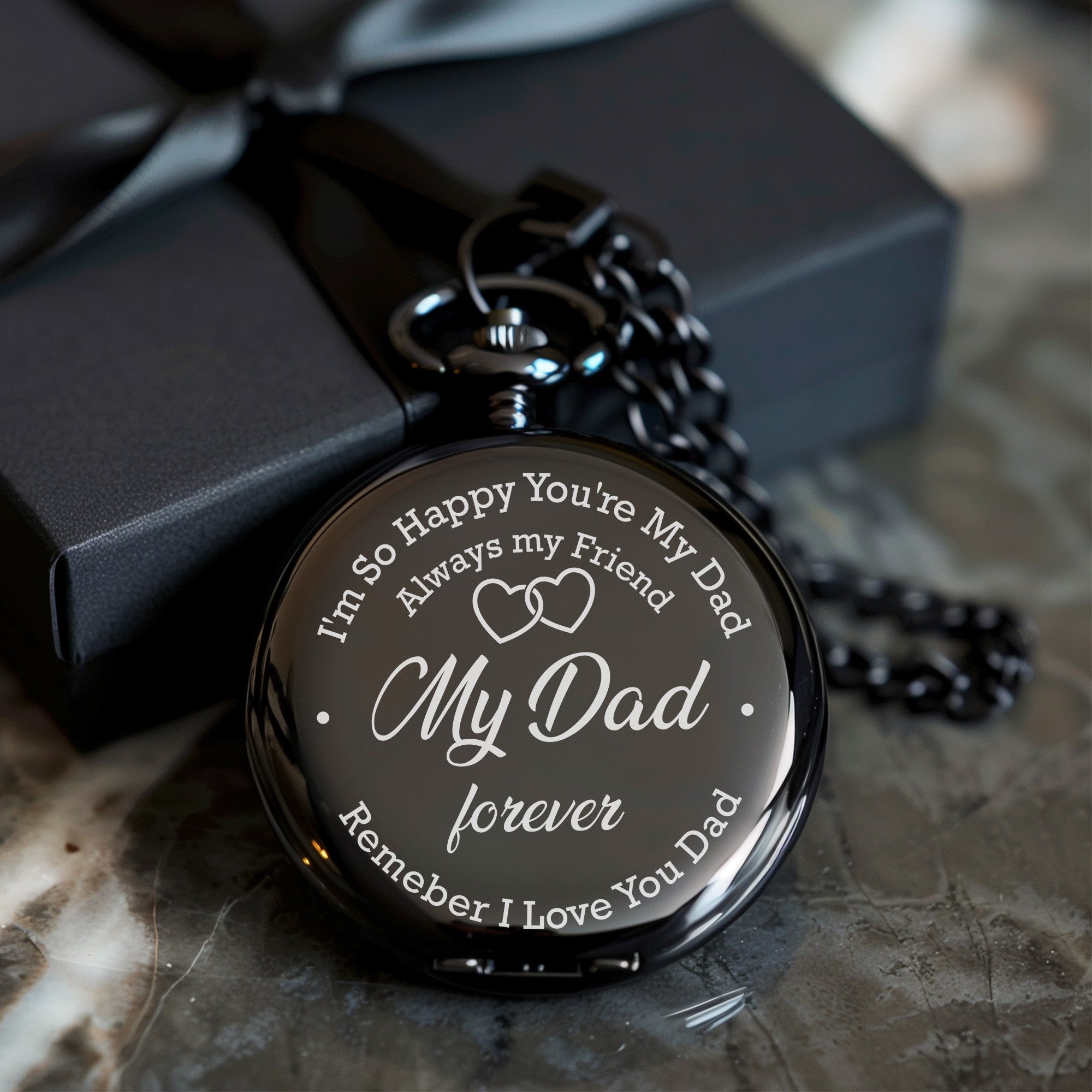 Personalized "My Dad Forever" Engraved Pocket Watch – Timeless Gift for Father's Day, Birthdays, and Special Occasions - Image 10