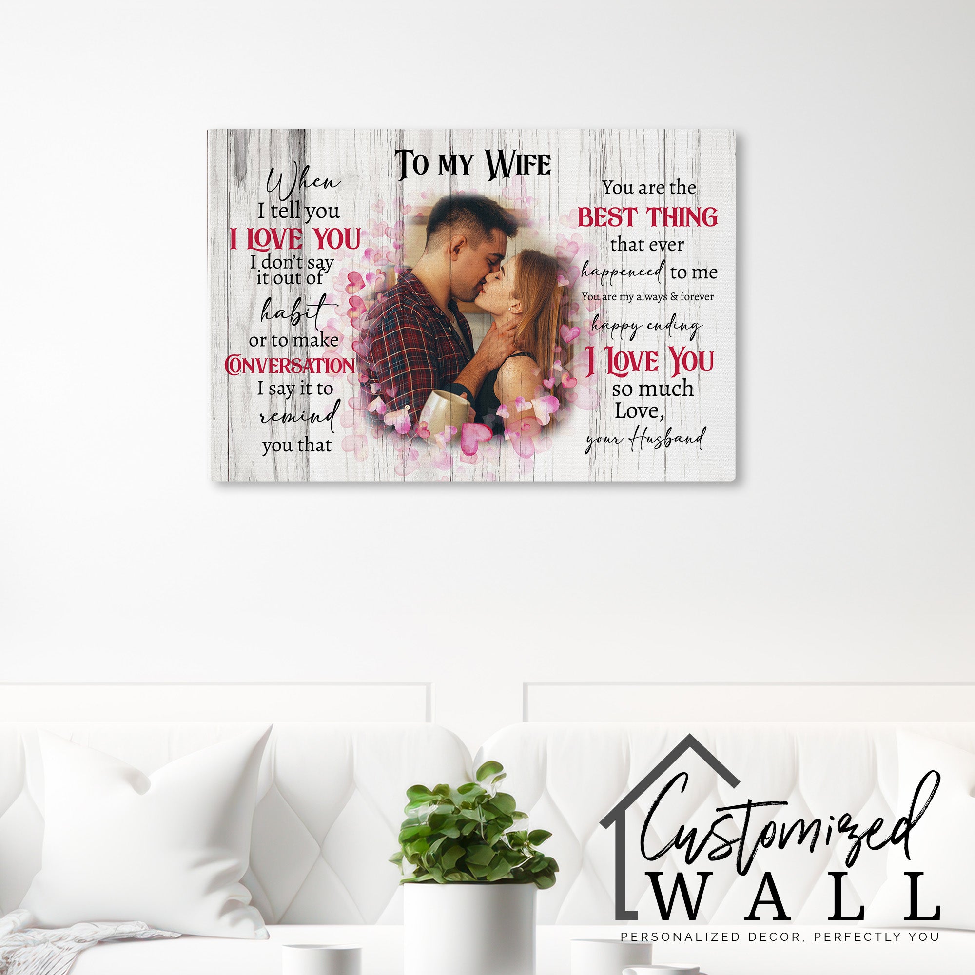 Personalized Romantic Wrapped Canvas Wall Art for Wife - Heartfelt Love Letter Design, Ideal Anniversary Gift with Custom Options - Image 11