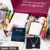 To my future wife necklace, gift for girlfriend; fiancé gift for her with personalized message card and spa box; to my soulmate necklace