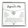 Boyfriend mom gift, gift for future mother in law; sterling silver necklace with personalized message card and optional spa gift set