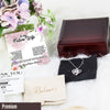 Future wife gift box with sterling silver pendant necklace and personalized message card; the perfect fiancé gift care package for birthday