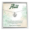 Aunt gift box, sterling silver pendant necklace and personalized message card; mother's day gift for long distant aunt or great aunt