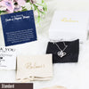 Gift for doctor of physical therapy; sterling silver necklace with personalized physical therapist message card and optional spa gift box