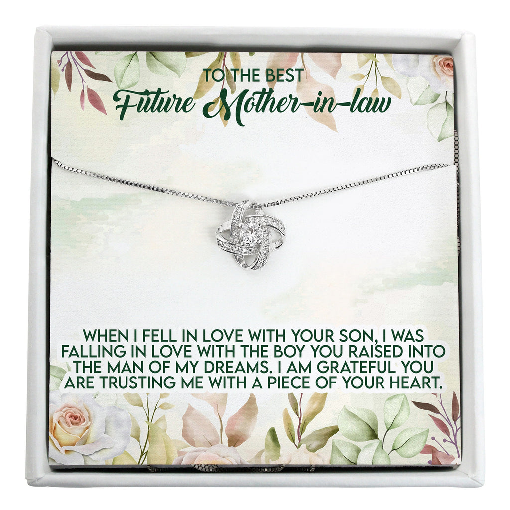 Future mother in law gift Sterling silver necklace with personalized message card; future mother in law wedding gift, spa gift box