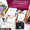 Farewell gift for coworker, goodbye gift for female friend, sterling silver necklace with personalized message card & spa gift box