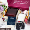 To my future wife necklace, gift for girlfriend; fiancé gift for her with personalized message card and spa box; to my soulmate necklace