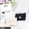 Cousin gift for graduation, sterling silver necklace with personalized message card and spa gift box; personalized gift for your cousin crew