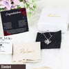 Congrats grad gift, sterling silver necklace with personalized message card and optional spa gift set; congratulations gift box