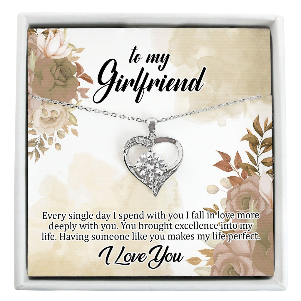 Girlfriend gift box with sterling silver pendant necklace and personalized message card, gift for her; the perfect girlfriend care package