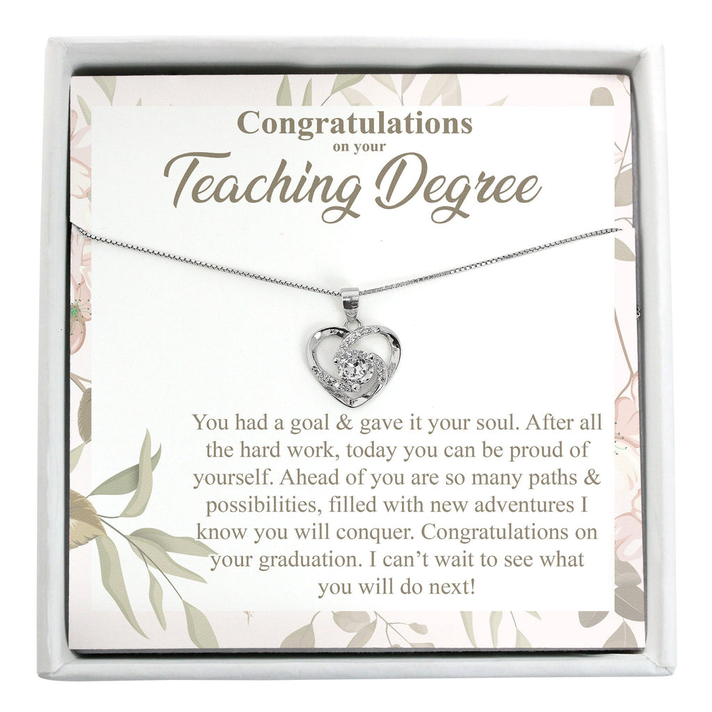 Congratulate a Teaching Degree Graduate with Unique Jewelry & Spa Gifts for a Promising Career, Sterling Silver Knot Necklace Gift Set