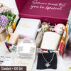 Wedding Anniversary Gift for Wife | Dainty Silver Charm Necklace with Personalized Message Card | Unique Gift Box for Her & Self Care Set