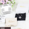 Wedding Anniversary Gift for Wife | Dainty Silver Charm Necklace with Personalized Message Card | Unique Gift Box for Her & Self Care Set