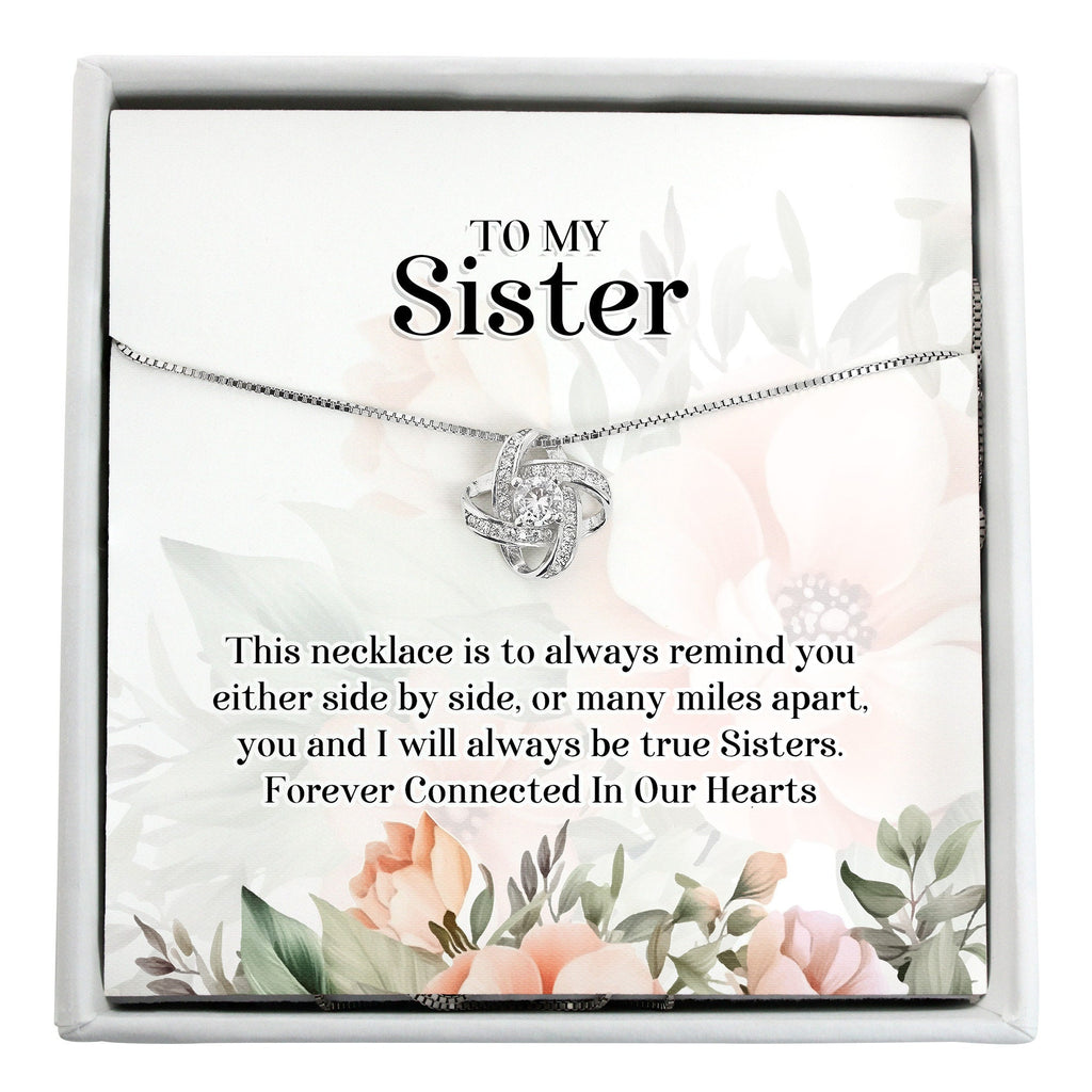 Elegant Sterling Silver Dainty Necklace with Heartwarming Message Card - Perfect Gift for Sister, Silver Jewelry, Sentimental Gift