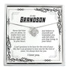 Dainty Silver Pendant Necklace with Black and White Message Card - Express Your Love for Grandson, Personalized Spa Gift Set for Him