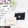 Dainty Silver Pendant Necklace with Black and White Message Card - Express Your Love for Grandson, Personalized Spa Gift Set for Him