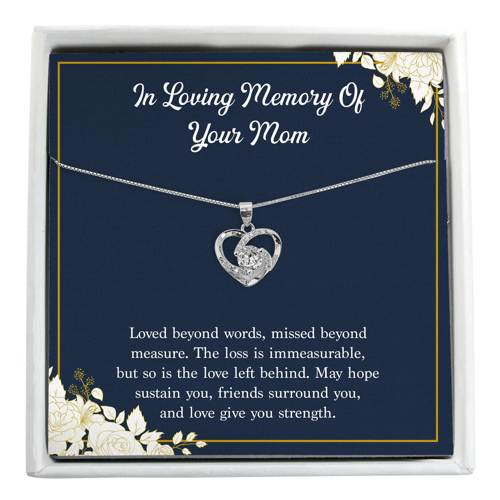 In Loving Memory Necklace Gift Set: Show Love to a Grieving Friend with a Silver Charm Necklace & Personalized Spa Gifts