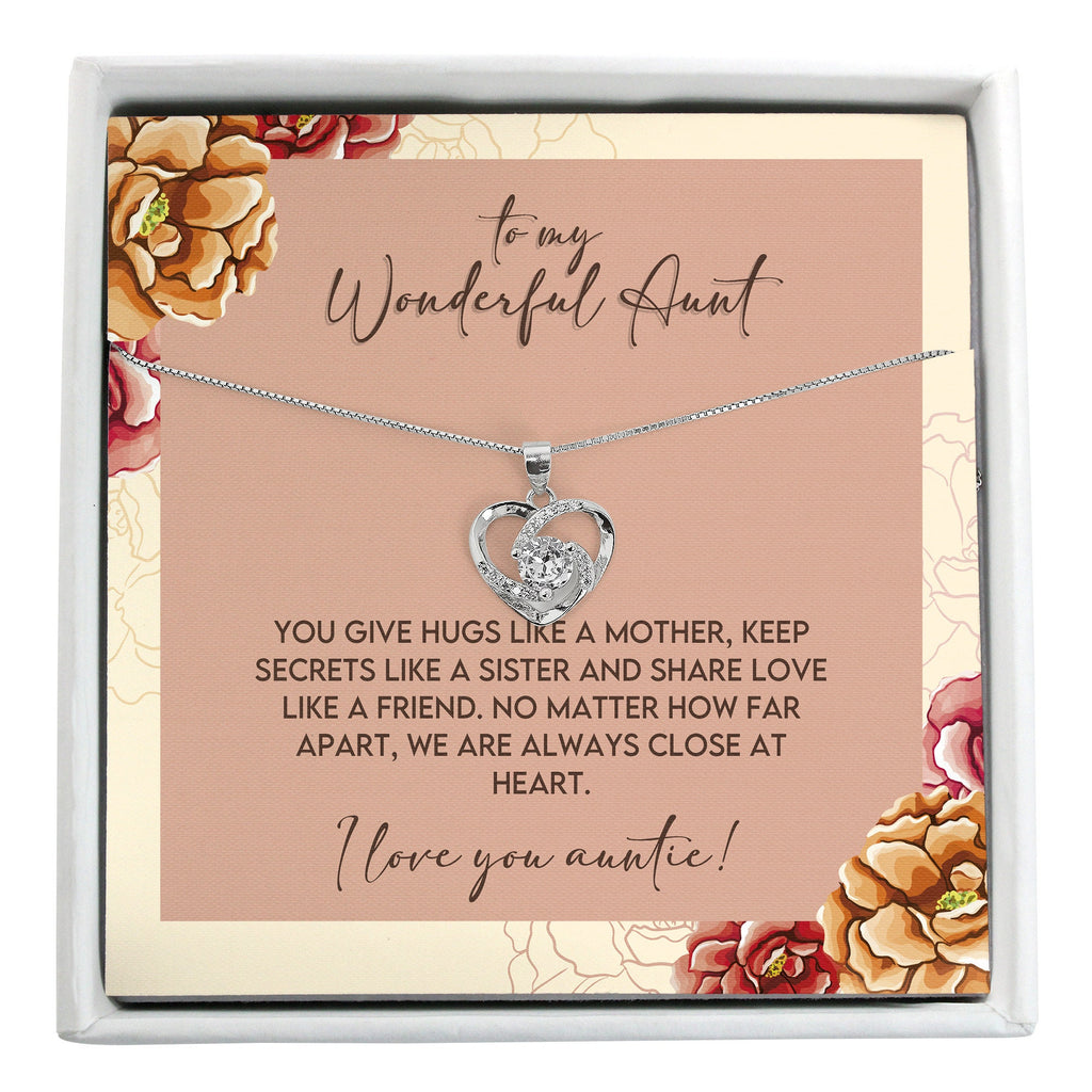 To a Wonderful Aunt from Loving Niece, Deeply Loved Like a Mother, Unique Gifts & Spa Gift for Her, Sterling Silver Charm Necklace