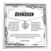 Dainty Silver Pendant Necklace with Black and White Message Card - Express Your Love for Grandson, Personalized Spa Gift Set for Him